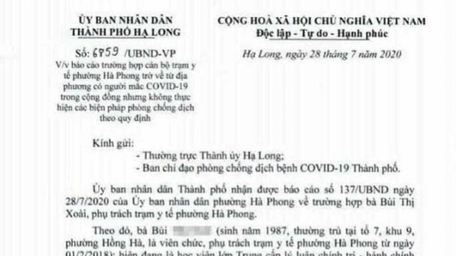 Nữ cán bộ y tế khai báo không trung thực, trạm y tế tạm dừng hoạt động