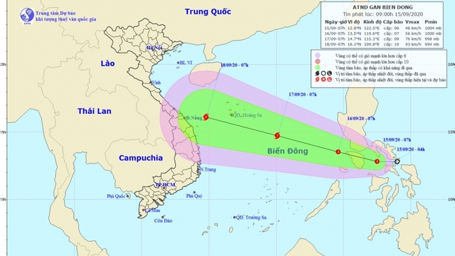 Tropical depression heading towards East Sea, likely to turn into storm