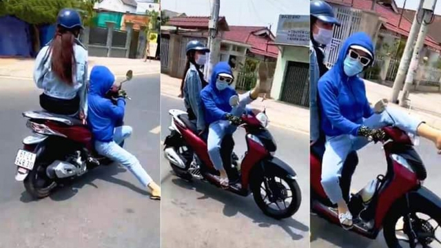 Triệu tập đối tượng “làm xiếc” khi điều khiển xe máy trên đường