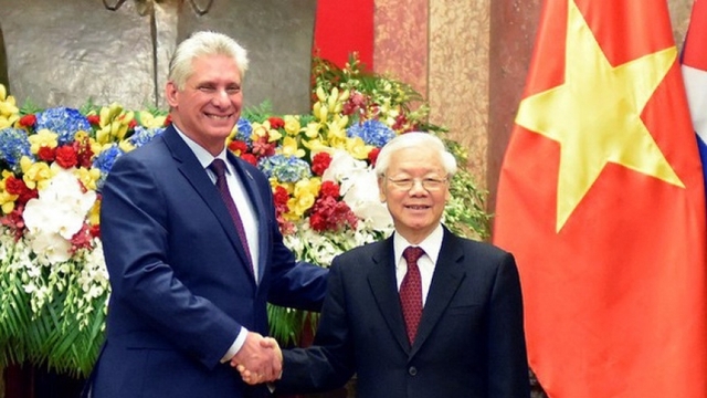 Tổng Bí thư Nguyễn Phú Trọng chúc mừng Bí thư thứ nhất Đảng Cộng sản Cuba