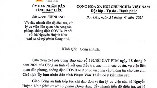 Nữ giám đốc bị tố làm lây lan Covid-19: Chủ tịch Bạc Liêu chỉ đạo xử lý nhanh