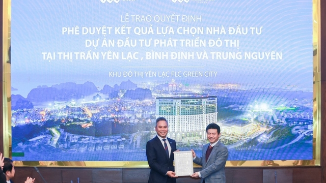 Trao quyết định trúng thầu cho FLC tại dự án Khu đô thị Yên Lạc Green City Vĩnh Phúc