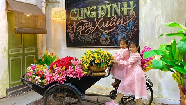 Traditional Lunar New Year space re-enacted at Thang Long Imperial Citadel