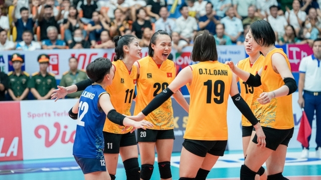 Local volleyballers’ first win at Asian championship