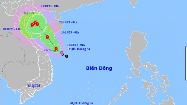Áp thấp nhiệt đới cách quần đảo Hoàng Sa khoảng 200km về phía Tây, giật cấp 9