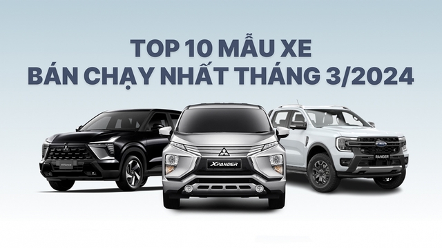 Top 10 mẫu xe bán chạy nhất tháng 3: Mitsubishi Xforce vừa ra mắt đã góp mặt