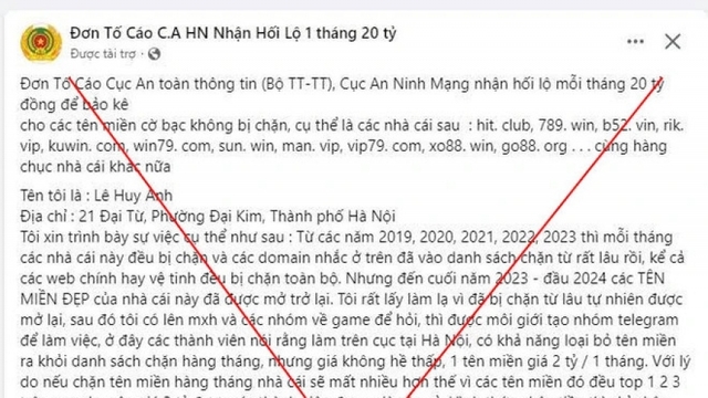 Cảnh giác trước tin giả về công tác phòng chống tội phạm đánh bạc qua mạng