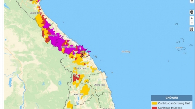 Cảnh báo lũ quét do mưa lớn từ Hà Tĩnh đến Quảng Nam và Kon Tum