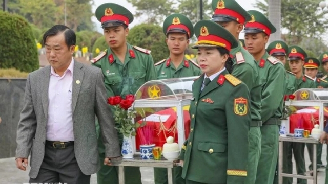 Memorial service held for fallen soldiers' remains repatriated from Laos