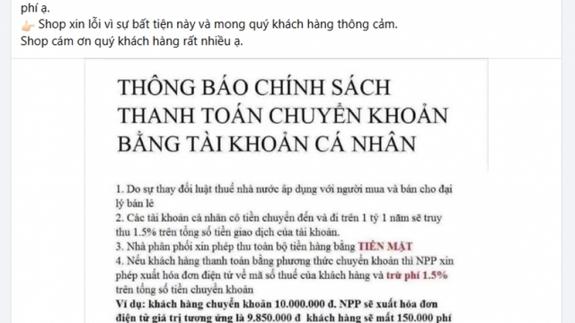 Nhiều hộ kinh doanh từ chối nhận chuyển khoản: Cơ quan thuế cảnh báo xử lý nặng