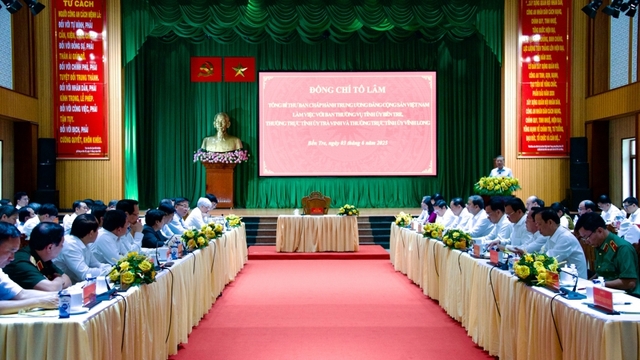 Tổng Bí thư: Tỉnh Vĩnh Long mới hội tụ các yếu tố trở thành Trung tâm kinh tế mới