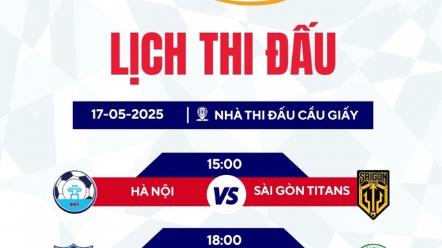 Lịch thi đấu và trực tiếp Giải Futsal HDBank VĐQG 2025 ngày 17/5