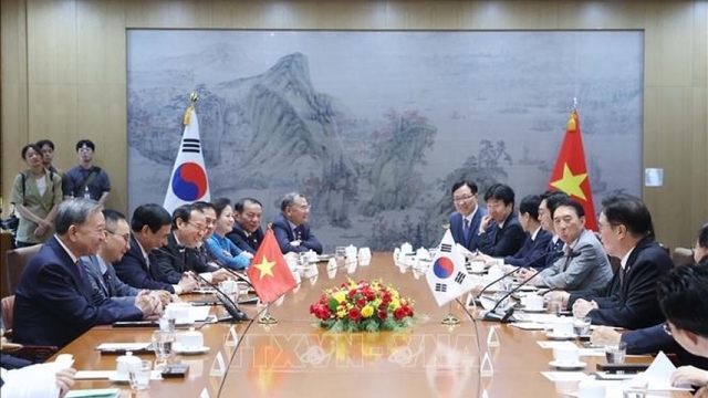 Tổng Bí thư Tô Lâm hội kiến Chủ tịch Quốc hội Hàn Quốc Woo Won Sik