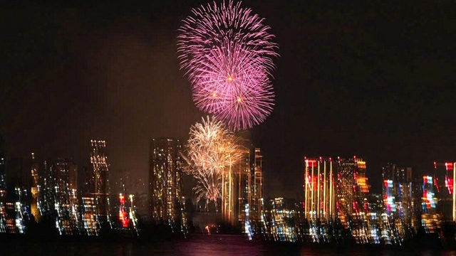 City skies light up with fireworks celebrating Vietnam’s 80th National Day