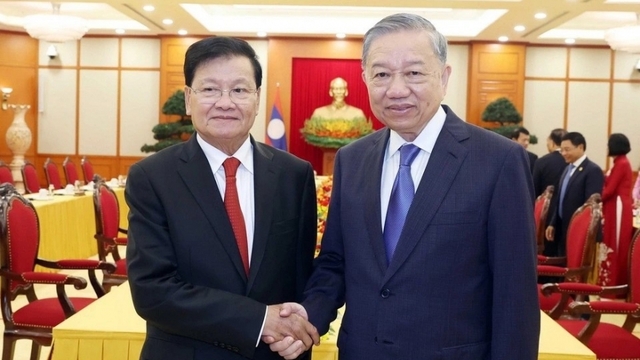 Tổng Bí thư Tô Lâm hội kiến Tổng Bí thư, Chủ tịch nước Lào Thongloun Sisoulith