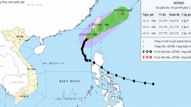 Bão số 14 suy yếu thành một vùng áp thấp