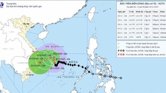Cập nhật bão số 15: Di chuyển chậm, suy yếu nhưng vẫn nguy hiểm