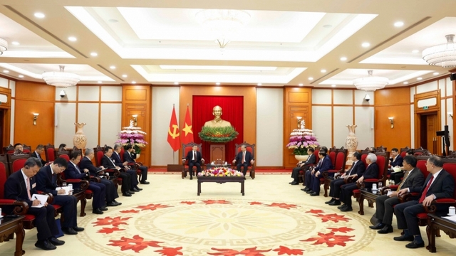 Tổng Bí thư Tô Lâm tiếp Trưởng Ban Tuyên truyền Trung ương Trung Quốc