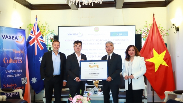 Kiều bào Australia quyên góp 1,25 tỷ hỗ trợ đồng bào bị bão lũ