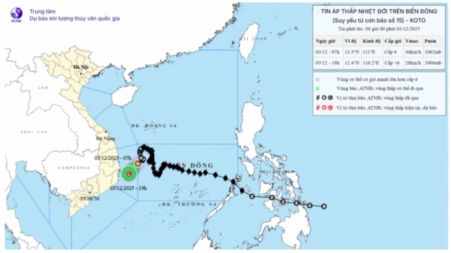 Áp thấp nhiệt đới Biển Đông, tàu thuyền Đắk Lắk - Khánh Hoà đề phòng dông gió