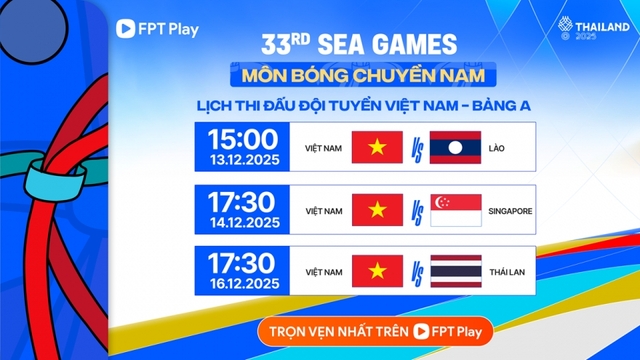 Lịch thi đấu và trực tiếp bóng chuyền SEA Games 33 hôm nay 13/12