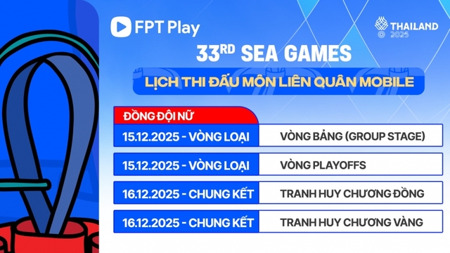 Lịch thi đấu Liên Quân mobile SEA Games 33: Đội Việt Nam quyết tranh HCV