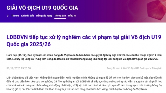 VFF xử lý nghiêm khắc 8 cầu thủ có biểu hiện tiêu cực khi thi đấu