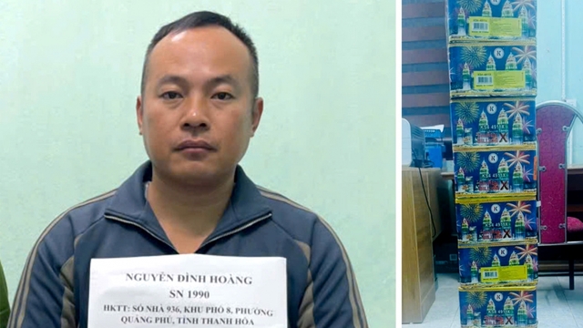 Thanh Hóa: Bắt giữ đối tượng vận chuyển 15 kg pháo hoa nổ trái phép