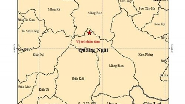 Five earthquakes recorded in Quang Ngai province