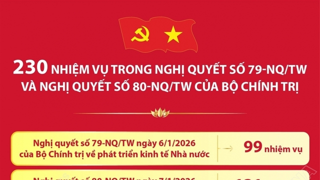 230 nhiệm vụ trong Nghị quyết số 79 và Nghị quyết số 80 của Bộ Chính trị