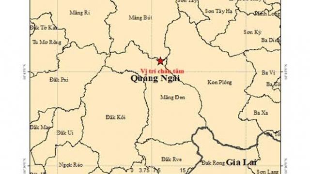 Động đất 3,6 độ Richter ở xã Măng Bút, rung lắc lan xa tới ven biển Quảng Ngãi
