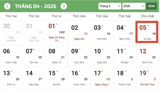 Thanh minh năm 2026 là ngày mấy tháng mấy Âm lịch?