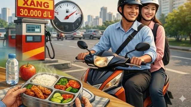 Xăng đắt, tôi đi chung xe với đồng nghiệp, mang cơm tự nấu để tiết kiệm