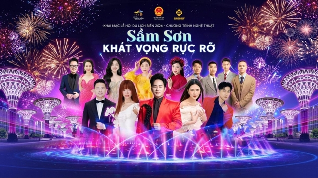 Tùng Dương, Hà Nhi, Lâm Bảo Ngọc góp mặt đêm khai mạc Lễ hội Du lịch biển Sầm Sơn