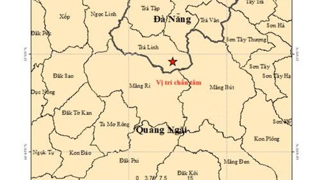 Five earthquakes hit Da Nang, Quang Ngai early on April 22