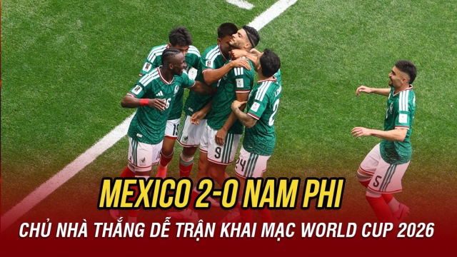 Kết quả World Cup 2026 hôm nay 12/6: Mexico thắng dễ Nam Phi ngày khai mạc