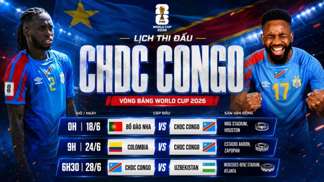 Lịch thi đấu World Cup 2026 của CHDC Congo: Kẻ thách thức của Ronaldo