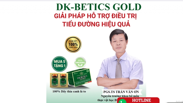 DK-Betics Gold thực phẩm bảo vệ sức khỏe quảng cáo tác dụng như thuốc chữa bệnh