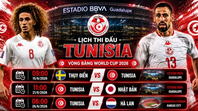Lịch thi đấu World Cup 2026 của Tunisia: Khó cho đội bóng châu Phi