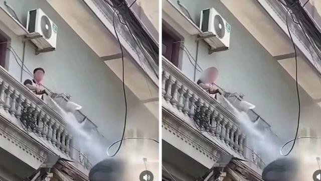 Công an xác minh vụ người đàn ông xịt nước vào thợ xây nhà hàng xóm ở Hà Nội