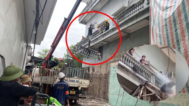 Tháo dỡ hạng mục vi phạm ngôi nhà của người đàn ông xịt nước vào thợ nhà hàng xóm ở Tây Phương