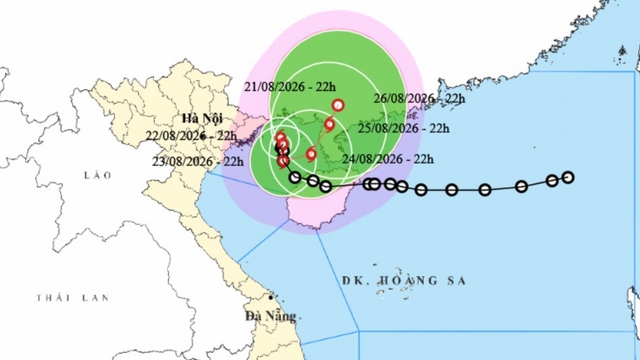 Bão số 4 có khả năng đổi hướng di chuyển theo hướng Bắc Đông Bắc