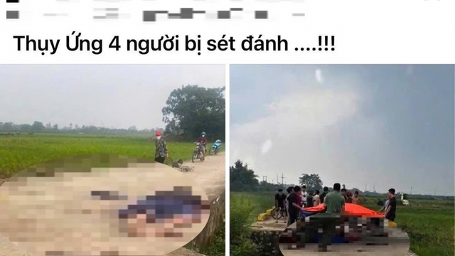Sét đánh tử vong một người đàn ông ở Hà Nội, bác tin 4 người thiệt mạng