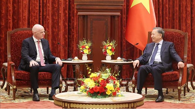 Tổng Bí thư, Chủ tịch nước Tô Lâm tiếp Chủ tịch FIFA Gianni Infantino