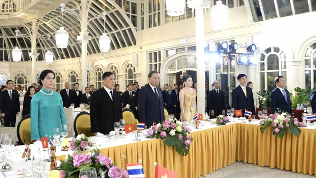 Tổng Bí thư, Chủ tịch nước Tô Lâm chủ trì chiêu đãi Nhà vua Vương quốc Thái Lan và Hoàng hậu