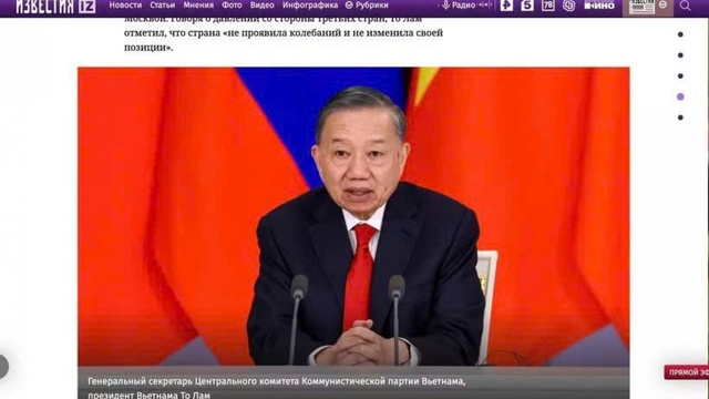 Top Vietnamese leader’s Russia visit to go down in history: Russian media