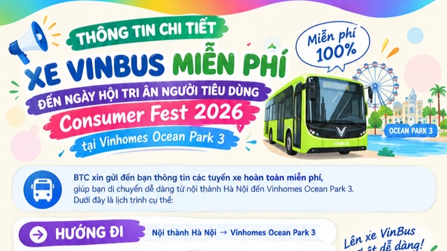 Bí kíp đi Consumer Fest 2026 Vinhomes Ocean Park 3 hoàn toàn miễn phí