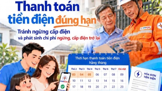 EVNHCMC ban hành đơn giá ngừng, cấp điện trở lại