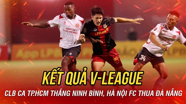 Kết quả V-League: CLB CA TP.HCM thắng kịch tính Ninh Bình, Hà Nội FC thua Đà Nẵng