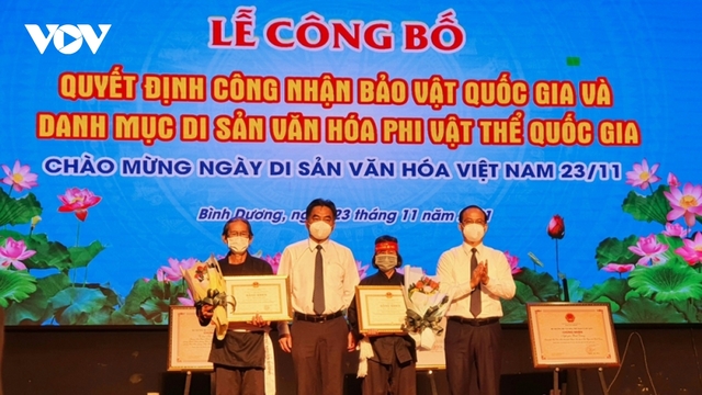 Bình Dương công bố bảo vật quốc gia và di sản văn hóa phi vật thể quốc gia